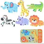 Wild Animal 6 Jigsaw Puzzle Preschool Early Learning Educational Toy