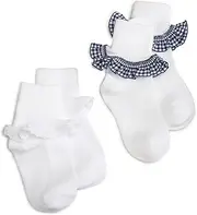 [Jefferies Socks] Little Girls' Gingham Trim Sock And Daisy Droplet Sock - Multi
