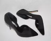 OSCAR DE LA RENTA JENNA BLACK GREY HEELS #8us $695