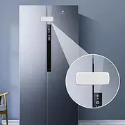 CLYMENE French Door Fridge Lock - Childproof, Adjustable, Easy Install - Cabinet Safety Latch Lock for Kids & Toddlers (White)