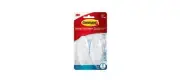 Command BATH18-ES Medium Bath Hook, White, 2 Hooks, 2 Strips Frosted Pair