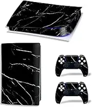 Ps5 Skin Sticker Vinyl Decal Cover for Playstation 5 Console Controllers (Digital Edition, Black Stone)