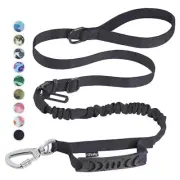 Tactical Dog Leash Heavy Duty for Dogs, 4-6Ft Strong Bungee Shock Small Black