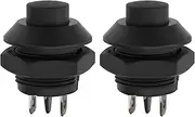 eMagTech 2Pcs Car Push Button Switch Start Button Switch Automotive Momentary Pushbutton Switches for Classic Cars Trucks 21x27x37mm 12V-250V 3A
