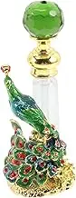 Gatuida Empty Vintage Perfume Bottle Refillable Atomizer with Retro Design Essential Oil Container for Travel Elegant Fragrance Storage and Peacock Colors