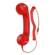 3.5mm Retro Telephone Handset for Microphone Speaker Smooth Red