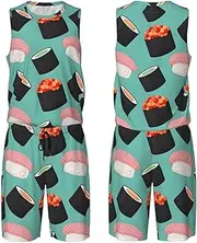 [FSCEV] Sushi Food Pattern1 Menâ€™s Basketball Uniform Set Jersey And Shorts Sleeveless T-Shirt Athletic Uniforms