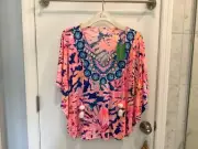 NWT Lilly Pulitzer Britta Knit Swirling Sea Dream Pink Blue Tunic Top XS XXS