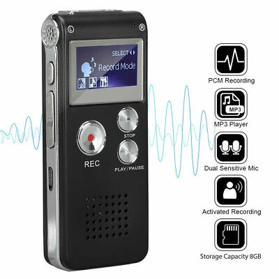Voice Activated Mini Spy Digital Sound Audio Recorder Dictaphone MP3 Player