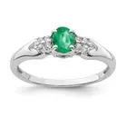 925 Sterling Silver Emerald White Sapphire Ring