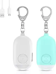 ORIA 2Pcs Personal Alarm, USB Rechargeable Personal Alarm Keychain, 130Db Person