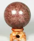 319g Natural Almandine Wine Red Garnet Quartz Crystal Stone Sphere Ball Stand