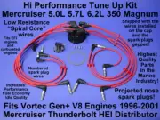 TUNE UP MERCRUISER GEN+ VORTEC SPARK PLUG WIRE DISTRIBUTOR CAP ROTOR 1996-2001