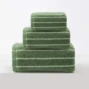 GGP Green Soft And Absorbent Cotton Towel Set - 3 Piece Luxury Bath Towels Ideal For Adults, Face & Bath Towels