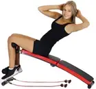 Foldable Adjustable Sit Up Weight Incline Bench Press Fitness Gym w Resist Band