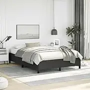 Bedroom Furniture Bed Frame Without Mattress Black 137x187 cm Double Faux Leather