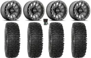 Method 401 Bdlk 15" Wheels Ti 33" RC500S Sticky Tires Commander Maverick