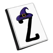 Letter Z Witches Wizard Hat Passport Holder Cover Case Witch Halloween Alphabet