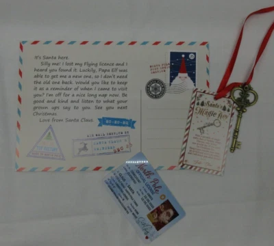 Santa's Magic Key, Lost License & Postcard from Santa - Unique Set