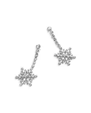 Baublebar Having A Snowball Pave Snowflake Drop Earrings in Silver Tone