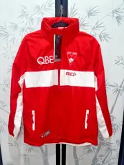 ⚪ Sydney Swans AFL ISC 2016 Wet Weather Jacket Windbreaker Red Zip NEW