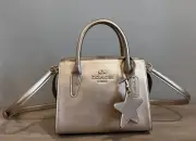 COACH CW024 Andrea Carryall Bag In Pearlized Smooth Leather Light Champagne