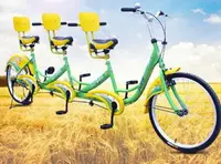 在飛比找樂天市場購物網優惠-自行車 奧威特三人自行車 雙人騎 景點出租車3人 親子車觀光