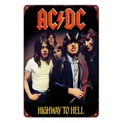 Ac Dc Music Band Highway To Hell Tin Sign Metal Rustic