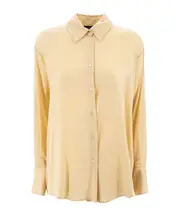Fabiana Filippi Drop-Shoulder Button-Up Crepe Shirt IT40,IT38 Nude