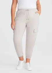 [Virtuelle] Taking Shape Castaway Pull On Cargo Pant Size 10 in Stone, Viscose - Plus Size Women's Clothing Stone