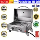 Grillz Portable Gas BBQ Grill Smoker Outdoor Kitchen Camping Cooking 2 Burners