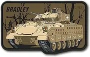 M-Tac Morale Patch Tank Bradley Fighting Vehicle - PVC 3D Army Tactical Military Patch with Hook Fastener Backing - Patches for Vest, Backpacks, Jackets, Hats (Bradley Coyote)