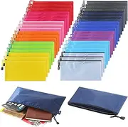 36 Pack Zipper Pencil Pouches Zipper Pencil Bags Waterproof Pencil Case for Office Supplies, Pencil Cases Bulk Kids, Travel Accessories Stationery 12 Colors