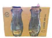 2 Spice Jars 100% Recycled Glass With Cork Stoppers 3.5" Tall Made In Spain