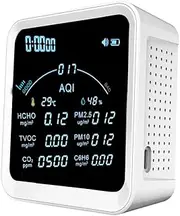 Tuya WiFi CO2 HCHO H6C6 TVOC PM2.5 PM10 Meter Thermometer Hygrometer Clock Alarm Air Pollution Monitor PTH-9BW