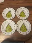 Dr Seuss The Grinch Set 4 Gold Trim Grinch Head dinner Plates