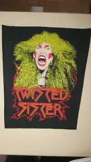1 HUGE JEAN JACKET BACK PATCH CREST TWISTED SISTER ROCK N ROLL METAL MUSIC .