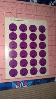 Vintage Trend Scratch N Sniff Stinky Stickers Smiley Faces Grape Glossy Sheet