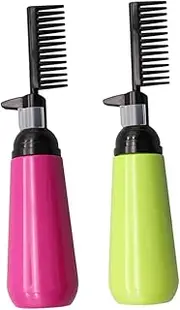Beatifufu Hair Dye Comb Bottle Set 130ml Root Comb Applicator Bottles for Barber Random Color