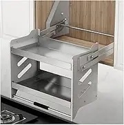 Wall Seasoning Basket,Pull-down Stainless Steel Cabinet Rack,Heavy-Duty 2-Tier Shelf,Space Saving for Home Bar Cafe(800mm)