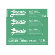 12 x Grants Of Australia Natural Toothpaste Mild Mint 110g with Aloe Vera