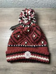 Dakine Women's Astrid Pom Acrylic Knit Fleece Lined Beanie Dark Rose NWT