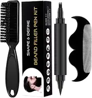 Beard Filler for Men,Water Proof Beard Kit, Comb, Brush | Beard Colouring Pencil, Natural Looking 2 Ends Beard for Beard, Moustache, Eyebrows Pochy