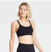 Womens Sports Bra Size XS All In MotionBlack Medium Support Seamless Cami