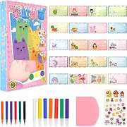RdjEokf DIY Scratch Art， Squeegee Art Kids Paint Kit, for Classroom Activities Party Favors Gifts, for Kids,Scratch Paper, DIY Animal Bookmarks Bulk (01)