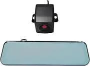 9.66-Inch 1080P HD Touch Screen Rearview Mirror Dashcam with Night Vision for Front and Rear Recording(Dual 2K Rear 2K,64G)