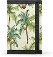 [SKTNBM] Trifold Wallet,Summer Coconut Tree Print Slim Wallet,front Pocket Wallet,best Men's Trifold Wallet,slim And Sleek for Men And Women, Black, One Size, Modern, Black, One Size, Modern