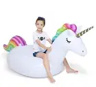 Jasonwell Big Inflatable Unicorn Pool Float Floatie Ride On with Fast Valves ...