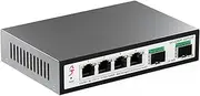 XikeStor 4 Port 2.5G Web Managed Ethernet Switch with 2X 10G SFP+, 2.5Gb Network Homelab Switch Support LACP/VLAN/QoS/STP/IGMP, Fanless 2.5 Gigabit Managed Switch, Metal Housing, Desktop/Wall-Mount