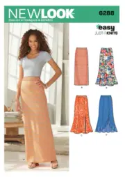 New Look Sewing Pattern 6288 Womens 6-20 Uncut Skirt Pull on Slimming EASY